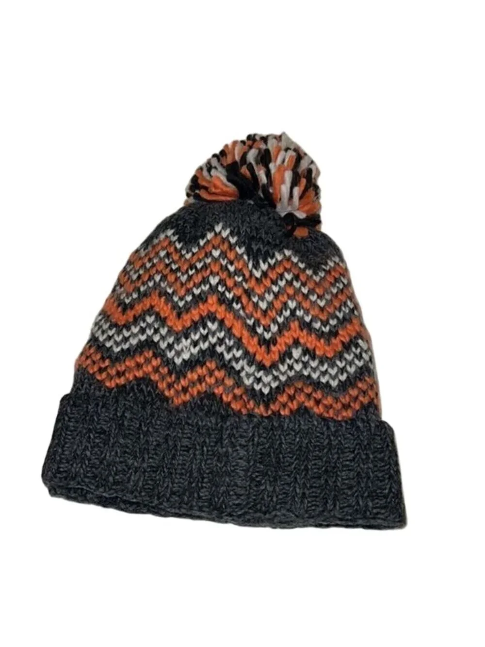 Vince‎ Camuto Women's Total Eclipse Gray Acrylic Knit Pom Beanie Cap NWT